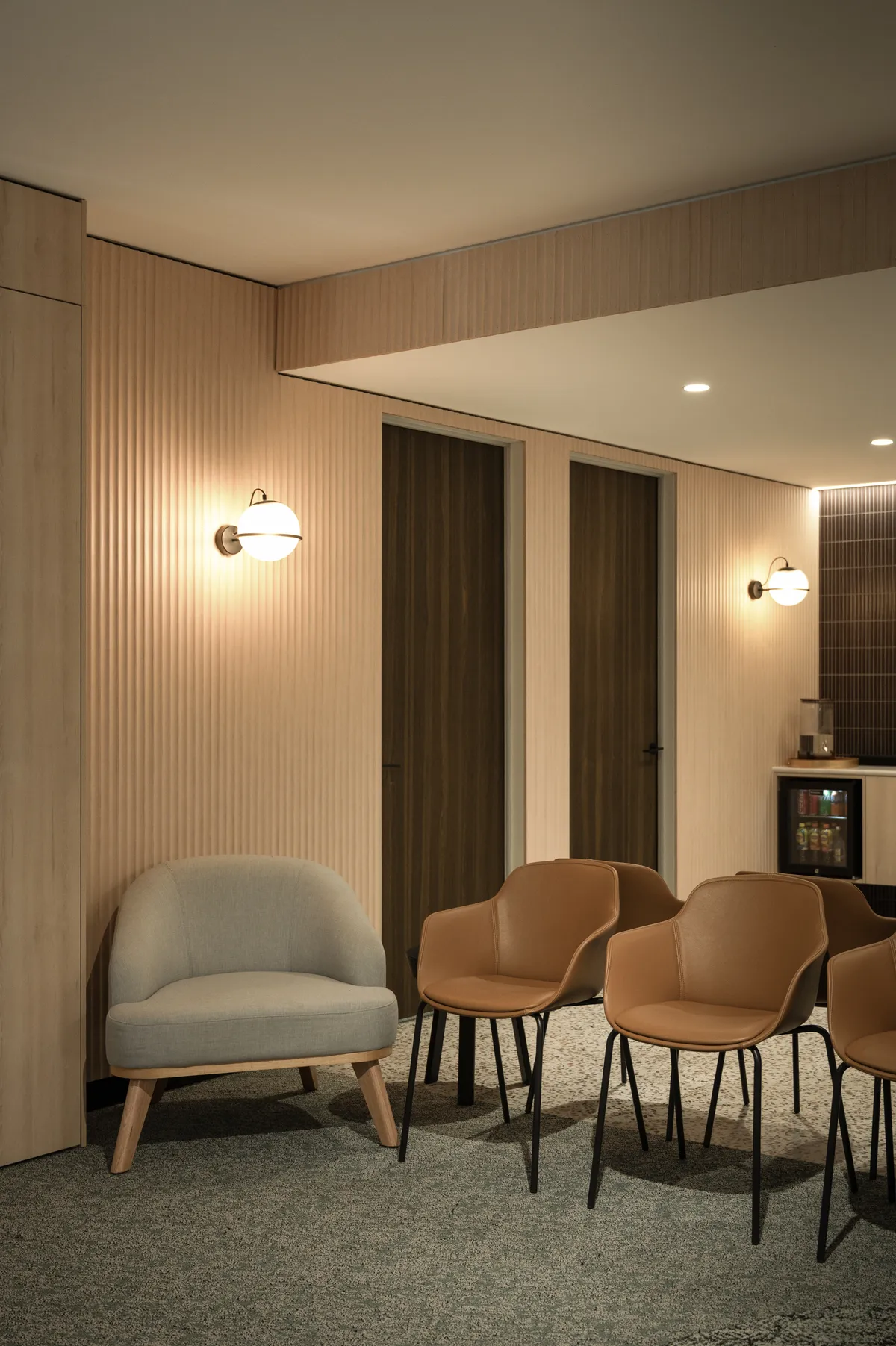 Interior of Hunter Blood Group — timber panelling and seating